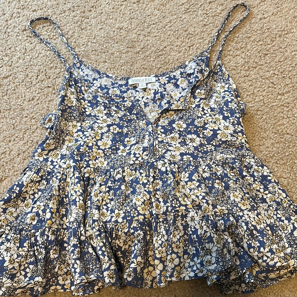 Floral peplum tank top